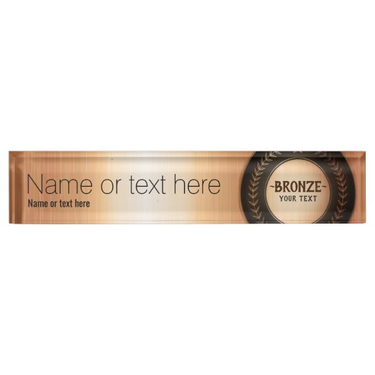 プリントカスタムDIYメダル青銅チャンピオン編集可能 デスクネームプレート (正面)