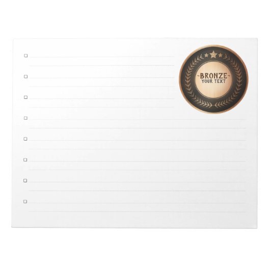 プリントカスタムDIYメダル青銅チャンピオン編集可能 ノートパッド (正面)