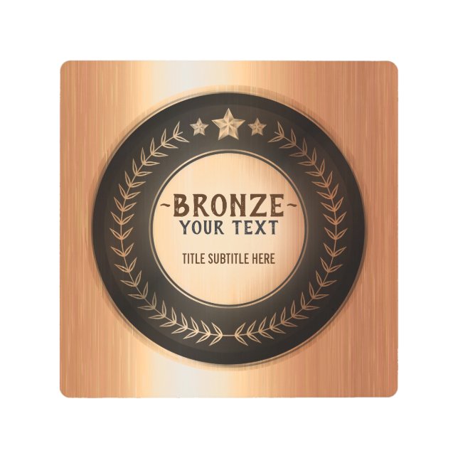 プリントカスタムDIYメダル青銅チャンピオン編集可能 メタルプリント (正面)