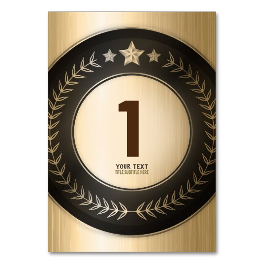 プリントカスタムDIY金ゴールドテーブル番号編集可能 テーブルナンバー (正面)