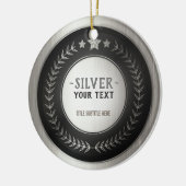 プリントカスタムDIY MEDALシルバーADD YOUR LOGO EDIT セラミックオーナメント (左)