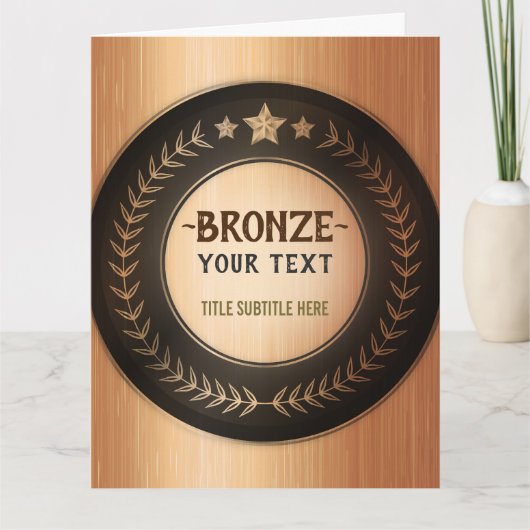 プリントカスタムDIY MEDALブロンズロゴ編集を追加 サンキューカード (正面)