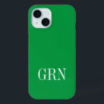 プリントカスタムiPhone 15ケースの色お気に入りの付き iPhone 15ケース<br><div class="desc">プリントカスタムのiPhone 15ケースの色お気に入りの。自分の名前でパーソナライズイニシャルまたはカスタムモノグラム。緑と白の例。古い電話モデルに頭が切れるも利用可能。好みの色の組み合わせに変更。電クール話用の男性へアクセサリーと女性。</div>