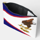 プリントカットソーバッグとアメリカ合衆国サモア国旗 アクセサリーポーチ (見開き)