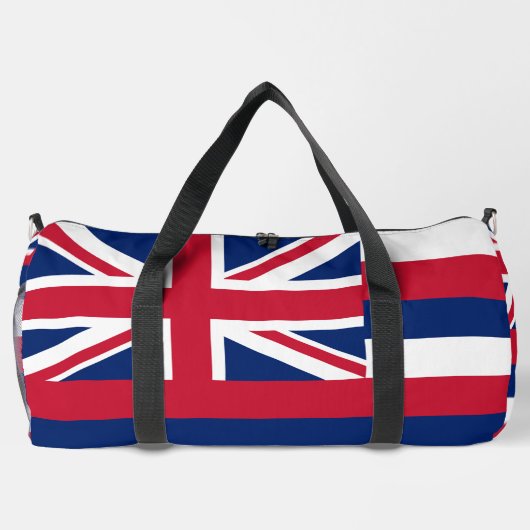 プリントカットソーバッグとハワイ州旗，アメリカ ダッフルバッグ (裏面)