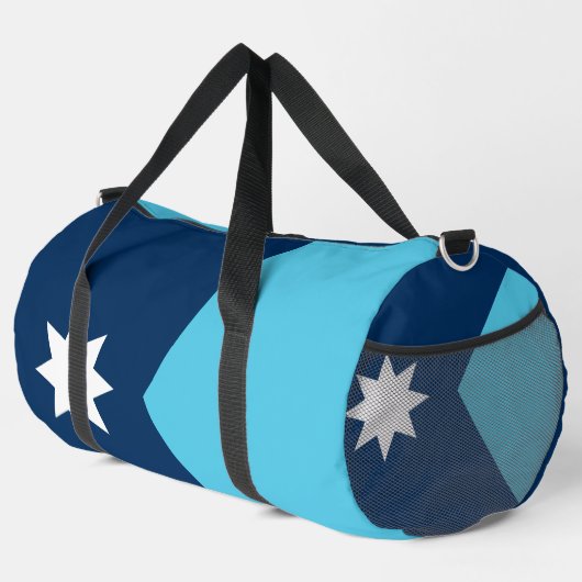 プリントカットソーバッグと米国ミネソタ州旗 ダッフルバッグ (右コーナー)