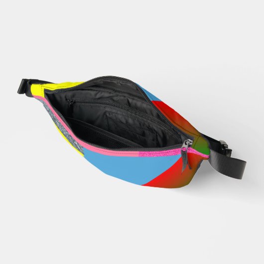 プリントカットソーバッグのカラフル色 ファニーパック (見開き)