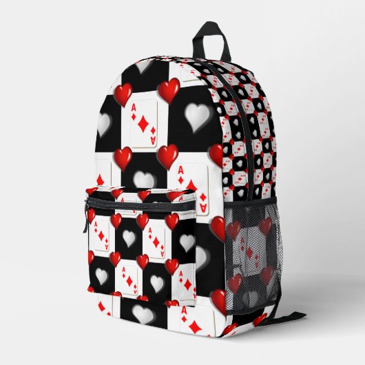 プリントカットソーバッグカード赤いハート プリントバックパック (裏面右端)