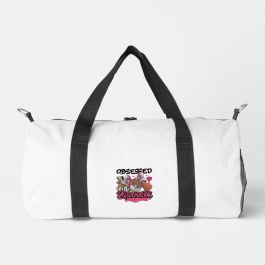 プリントカットソーバッグスニーカーに取り付けスタイリッシュる ダッフルバッグ (正面)