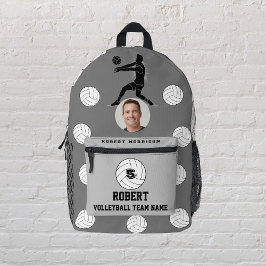 プリントカットソーバッグバレーボールグレー プリントバックパック