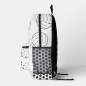 プリントカットソーバッグバレーボール白黒 プリントバックパック (右)