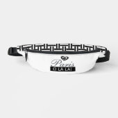 プリントカットソーバッグパリフランスブラック&ホワイトストライプホテル ファニーパック (正面)