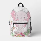 プリントカットソーバッグピンクエレファントフローラ プリントバックパック (正面)