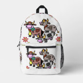 プリントカットソーバッグフローラモー牛 プリントバックパック (正面)