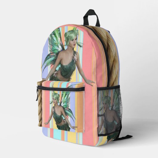 プリントカットソーバッグフローラ妖精 プリントバックパック (裏面右端)