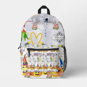 プリントカットソーバッグメリークリスマスハッピーバースデー プリントバックパック (正面)