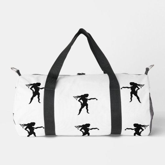 プリントカットソーバッグ：ダッフェルバッグ女性パワー。 ダッフルバッグ (正面)