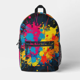 プリントカットソー絵を描（ばちゃばちゃ）跳ねるリュック プリントバックパック