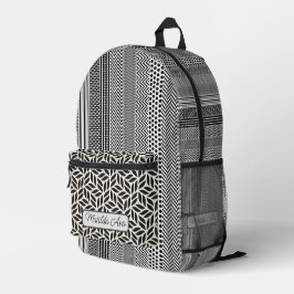 プリントカットソーBackpack – パーソナライズB/W葉 プリントバックパック