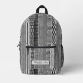 プリントカットソーBackpack – パーソナライズB/W パターン（の模様が）ある プリントバックパック (正面)