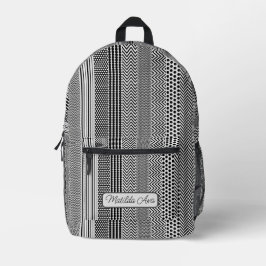 プリントカットソーBackpack – パーソナライズB/W パターン（の模様が）ある プリントバックパック