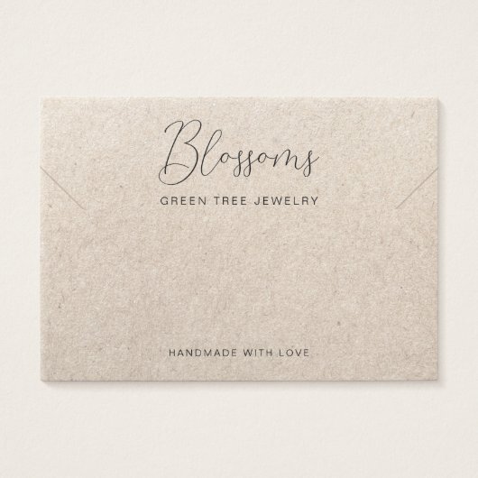 プリントクラフト紙ネックレスブレスレットディスプレイカード (正面)