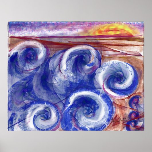 プリントコンテンポラリー宝石トーンseascape Europe ポスター (正面)