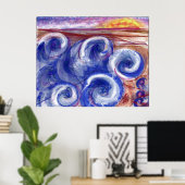 プリントコンテンポラリー宝石トーンseascape Europe ポスター (ホームオフィス)