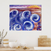 プリントコンテンポラリー宝石トーンseascape Europe ポスター (キッチン)