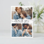 プリントデジ感謝していタルユー4枚の写真コラージ結婚ズ カード (スタンド正面)