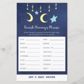 プリントトゥインクルトゥインクルムーンスターベビーシャワーゲーム (正面)