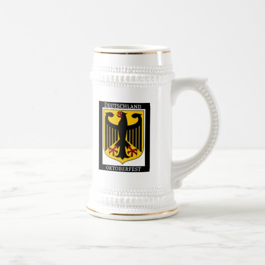 プリントドイツのオクトーバーフェストのドイツの紋章付き外衣 ビールジョッキ (右)