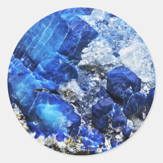 プリントナチュラルスタイリッシュブライトアクアブルーゲードストーン ラウンドシール (正面)