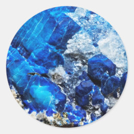 プリントナチュラルスタイリッシュブライトアクアブルーゲードストーン ラウンドシール