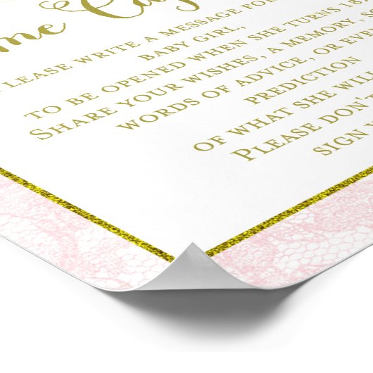 プリントピンクスワン赤ちゃんシャワーゲームポスター ポスター (角)