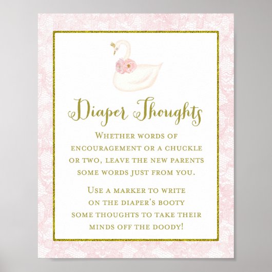 プリントピンクスワン赤ちゃんシャワーゲームポスター ポスター (正面)