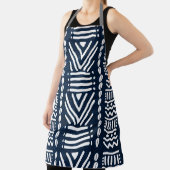 プリントブルーデニムアフリカンボゴランデザインエプロン エプロン (インサイチュ)