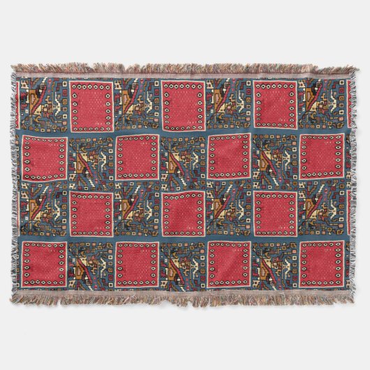 プリントプレコロンビアペルーのモッシュ様式 スローブランケット (正面)