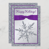 プリントボウスノーフレークホリデーパーティ招待状 招待状 (正面/裏面)