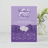 プリントボウパープルホワイトフローラ結婚式招待状 招待状 (スタンド正面)