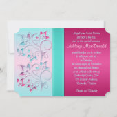 プリントボウピンク、アクアフローラSweet sixteen招待状 招待状 (裏面)