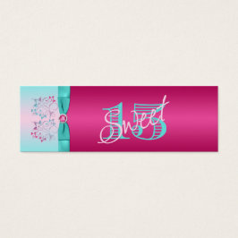 プリントボウ熱ピンクアクアフローラメッセージカード