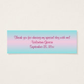 プリントボウ熱ピンクアクアフローラメッセージカード (裏面)