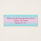 プリントボウ熱ピンクアクアフローラメッセージカード (裏面)