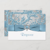 プリントボウ-ウィンターワンダーランドバルミツワーRSVP 出欠カード (正面/裏面)