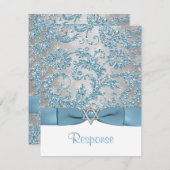 プリントボウ-ウィンターワンダーランドバルミツワーRSVP 2 出欠カード (正面/裏面)