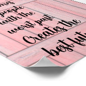 プリントポスターピンクブラックことわざ最高の未来 ポスター (角)