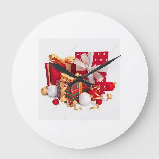 プリントモダンウォールクロック – どの部屋にも最適 ラージ壁時計 (正面)