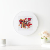 プリントモダンウォールクロック – どの部屋にも最適 ラージ壁時計 (ホーム)