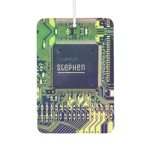 プリントモダン回路基板デザインの名前の追加オタク系の カーエアーフレッシュナー (正面)